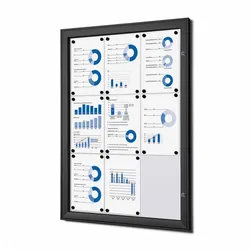 Schaukasten 9x A4 schwarz Alu Infokasten Plakatschaukasten wetterfest aussen 9xA4 Schaukasten schwarz
