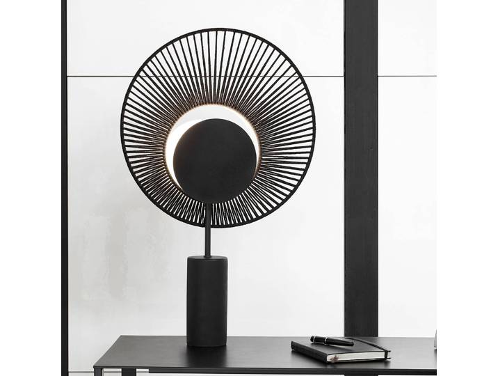Forestier Designer Tischlampe Oyster, schwarz, für Wohn- / Esszimmer, Metall, Design