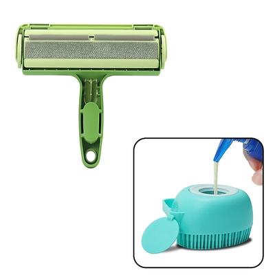 Tierhaare sofort beseitigen – wiederverwendbarer Haarentferner mit Hundebadebürste für Hundeamp;Katzenhaarwickler für Sofas