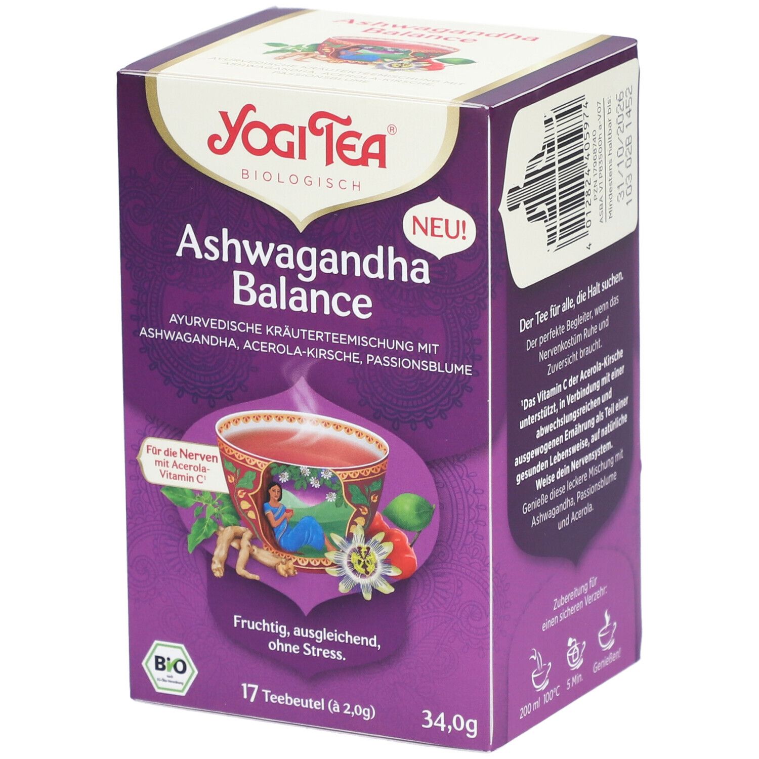 Yogi TEA Ashwagandha Balan Bio 17x2 g Filterbeutel