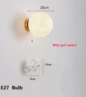 Inspire Curations Astronaut Climbing Moon 3D Printed Wall Lamp 20cm pull Switch 3 Colors