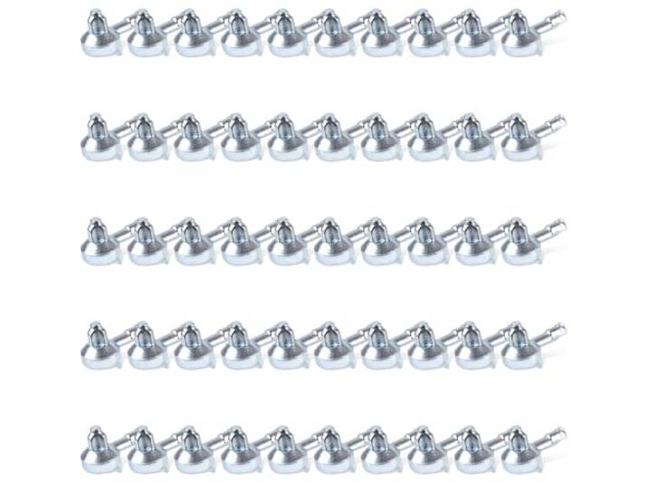 BOXOB 50pcs Chevilles de Support d'Étagère Compatible avec IKEA en Alliage de Zinc Étagères Chevilles d'Étagère pour Étagères Goupille Support la Pièce 131372 Billy Bookshelf (Argent)
