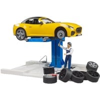 62112 bworld PKW Service Center + bruder Roadster, Spielfahrzeug