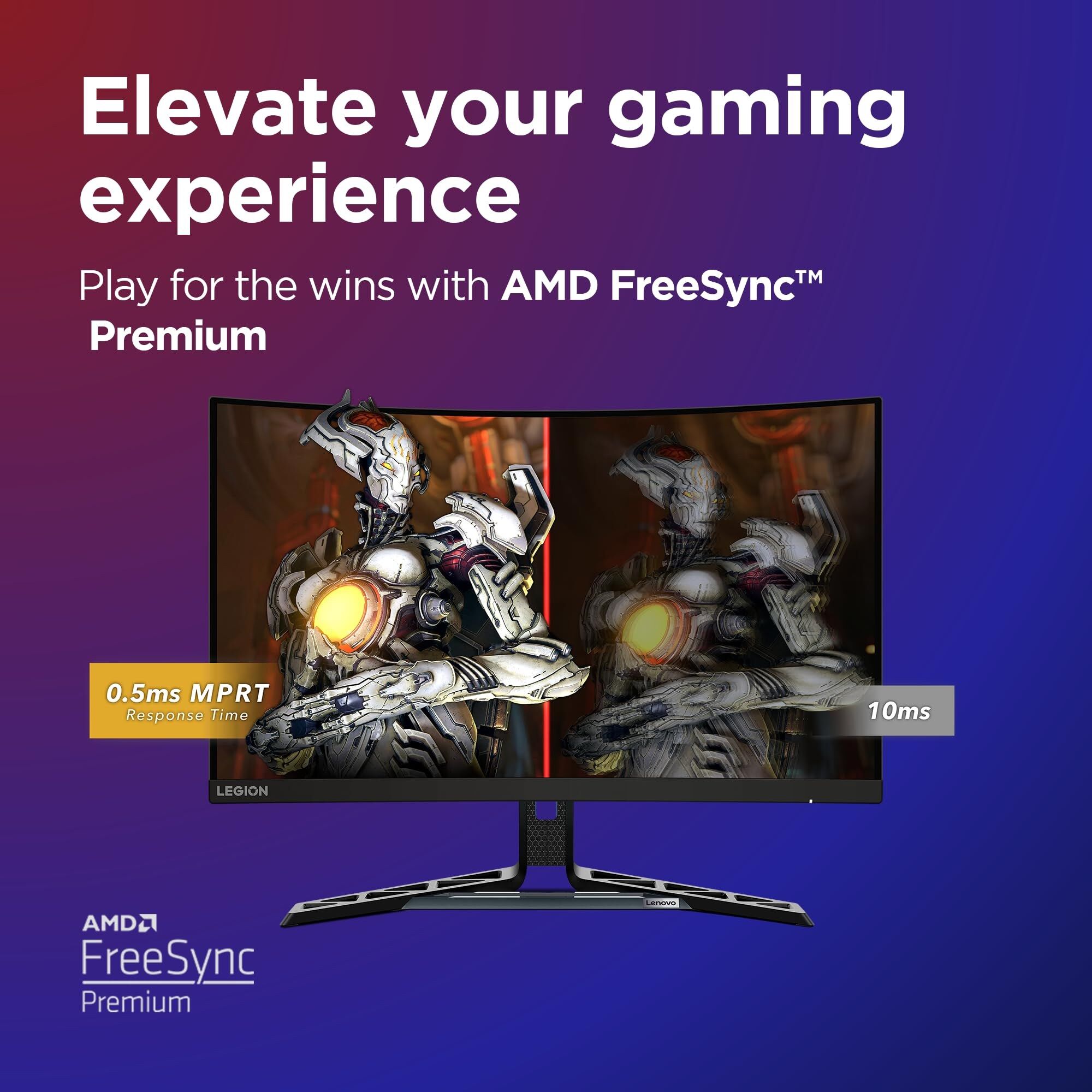 Lenovo Legion R27fc-30 27 Inch Full HD 240Hz VA Curved Gaming Monitor Raven Black