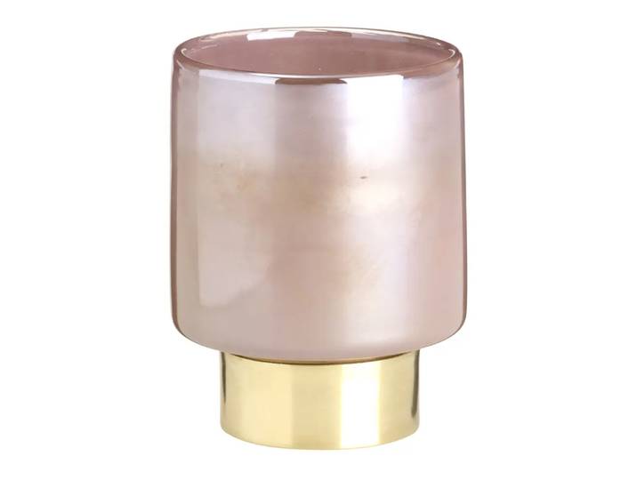 Teelichthalter Lumina, Johann Jakob, lachsfarben/gold, Glas/Metall/