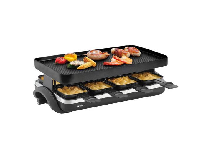 Raclette-Grill, Schwarz, 13x45x24,5 cm, Metall, Tragegriff & Ein/Aus-Schalter, Modern