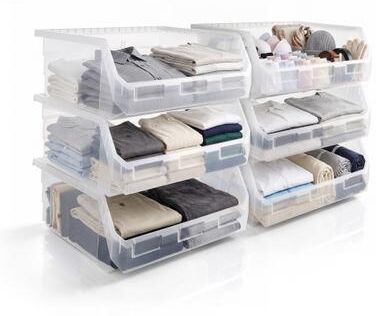 Sorbus Open Front Stackable Clothing Storage Bin – Closet & Wardrobe Organizer