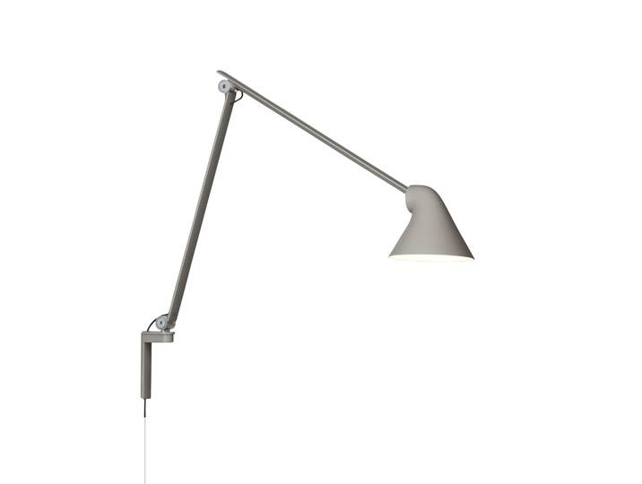 Louis Poulsen NJP Wandleuchte Hellgrau, langer Arm, LED, 3000k