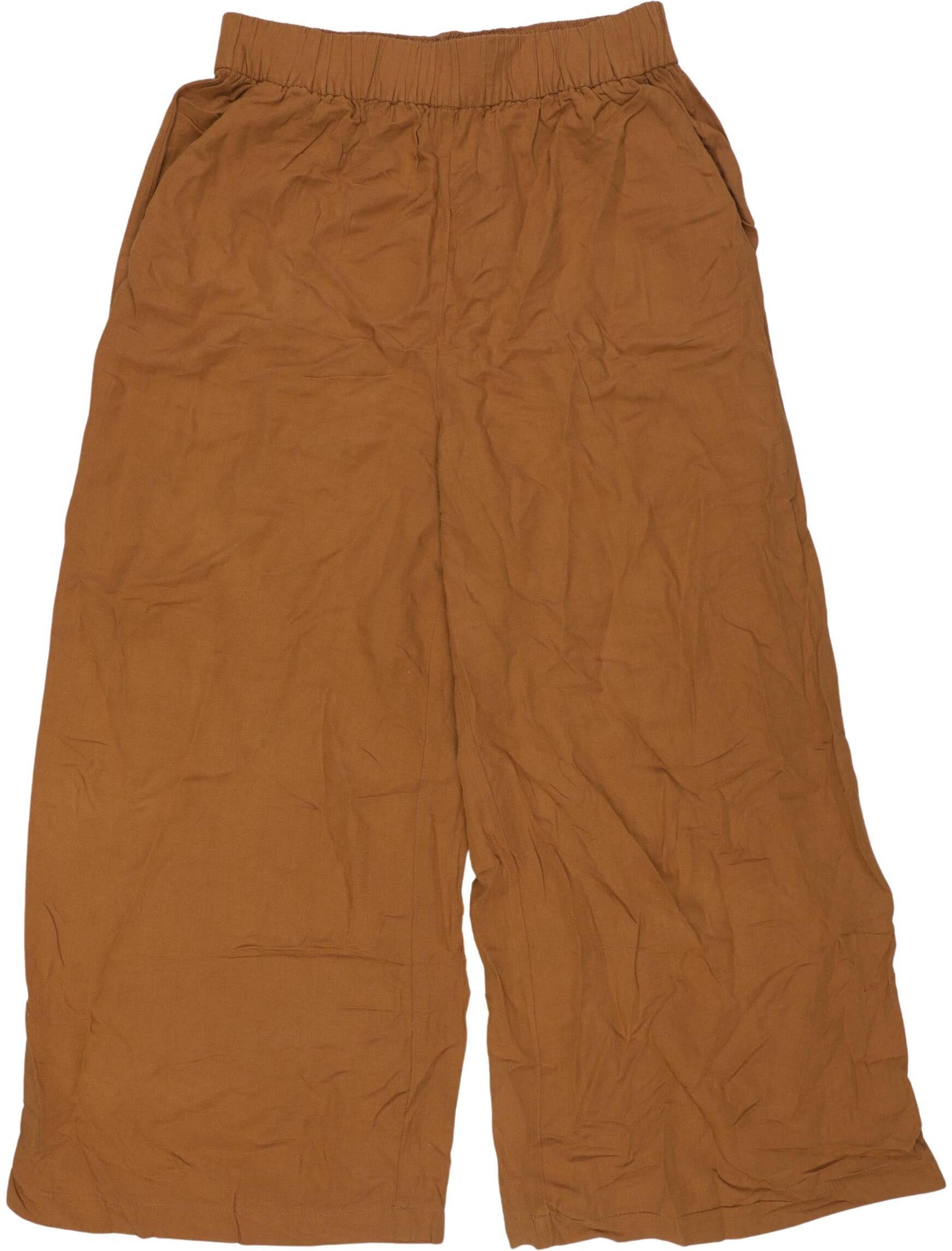 Kauf dich glucklich Damen Stoffhose, Braun, Gr. XS, Viskose / Leinen - Second Hand