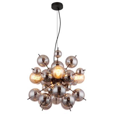 GLOBO LIGHTING Hängeleuchte "UDO", silber (schwarz, rauchfarben), Ø 51,5cm H: 120cm, 1 Stk., Leuchten, Hängelampe/Pendelleuchte/Esszimmer/Wohnzimmer/Esstisch, Hängeleuchte