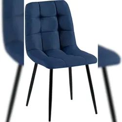 Proregal CHEFGASTRO Esszimmerstuhl SAO PAULO Stoff HxBxT 84x45x55cm Stoff Blau Küchenstuhl