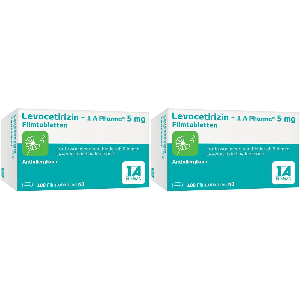 Levocetirizin 1A 5MG FTA Doppelpack 2x100 St Filmtabletten