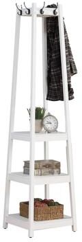 DEVERA Modern Wood Coat Rack with 3-Tier Storage Shelves