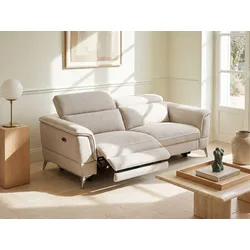 Relaxsofa elektrisch 3-Sitzer - Stoff - Beige - MACARI