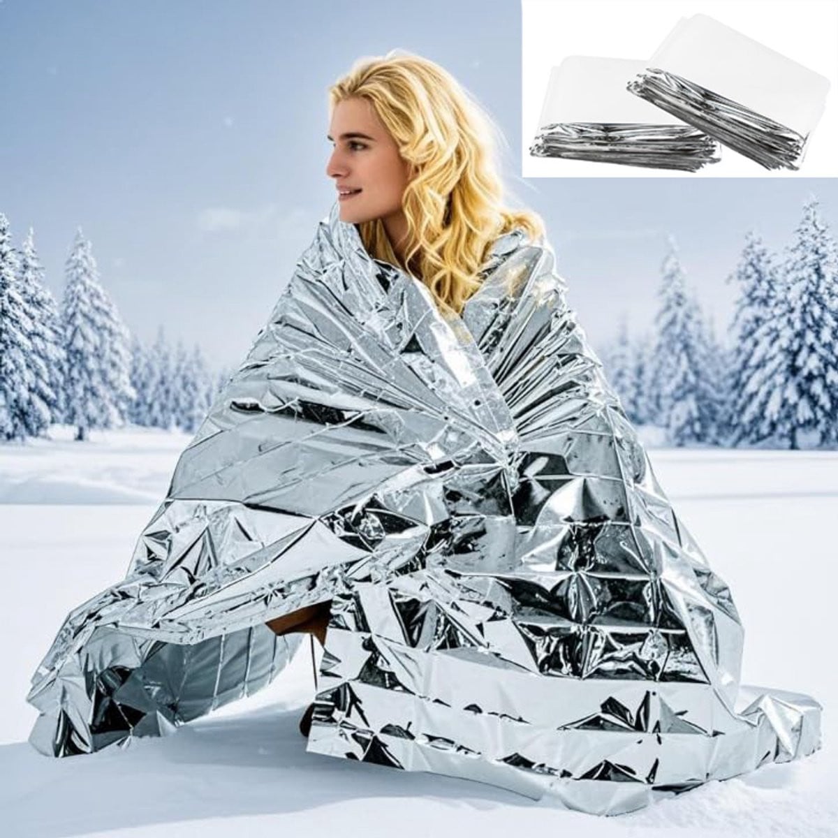 Set van 10 Emergency Survival Blankets - Thermische Mylar Reddingsdekens voor Camping en Hiking - 160 x 210 cm