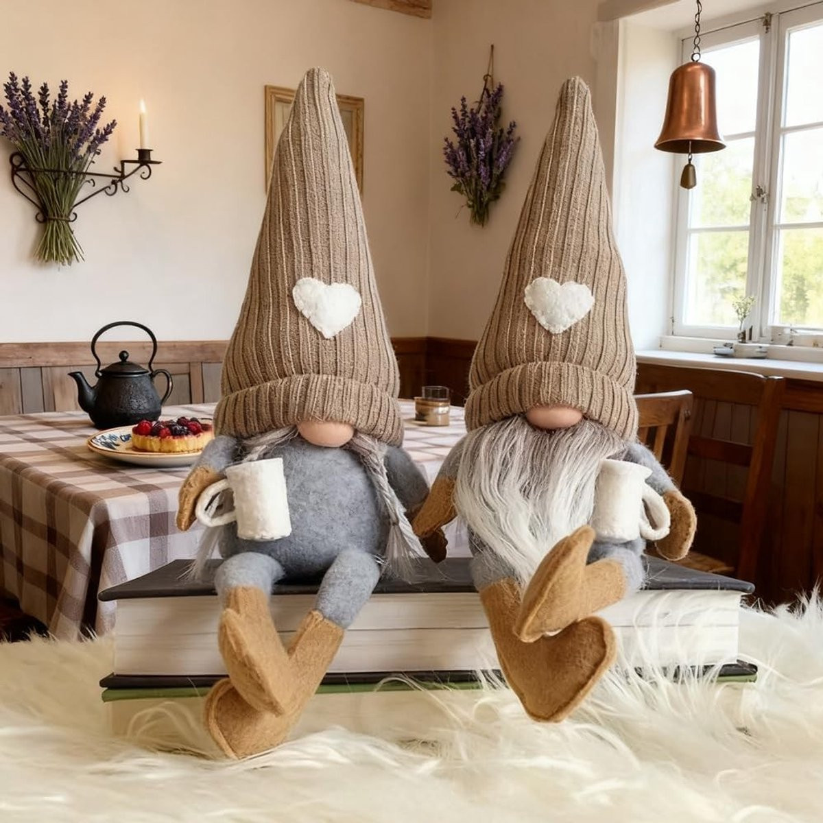 Set van 2 Pluche Koffiebonen Decoratie voor Valentijnsdag