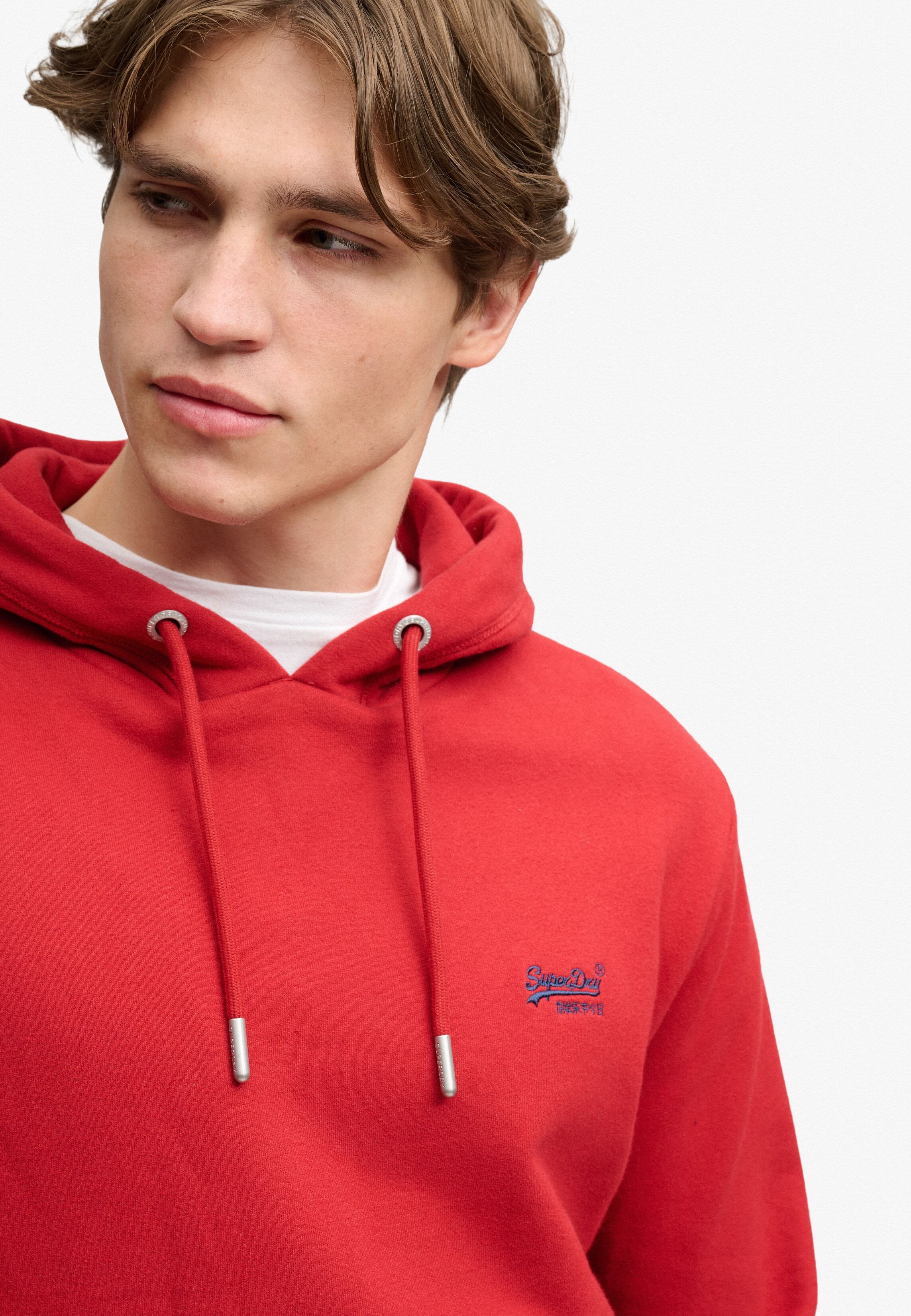 Kapuzensweatshirt SUPERDRY "Essential Logo Hoodie Hb", Herren, Gr. 3XL, rot (expedition rot), Sweatware, Obermaterial: 80% Baumwolle, 20% Polyester, unifarben, loose fit normal, Rundhals, Rippbündchen, Sweatshirts Kapuzensweatshirt, Baumwollmischung, loos