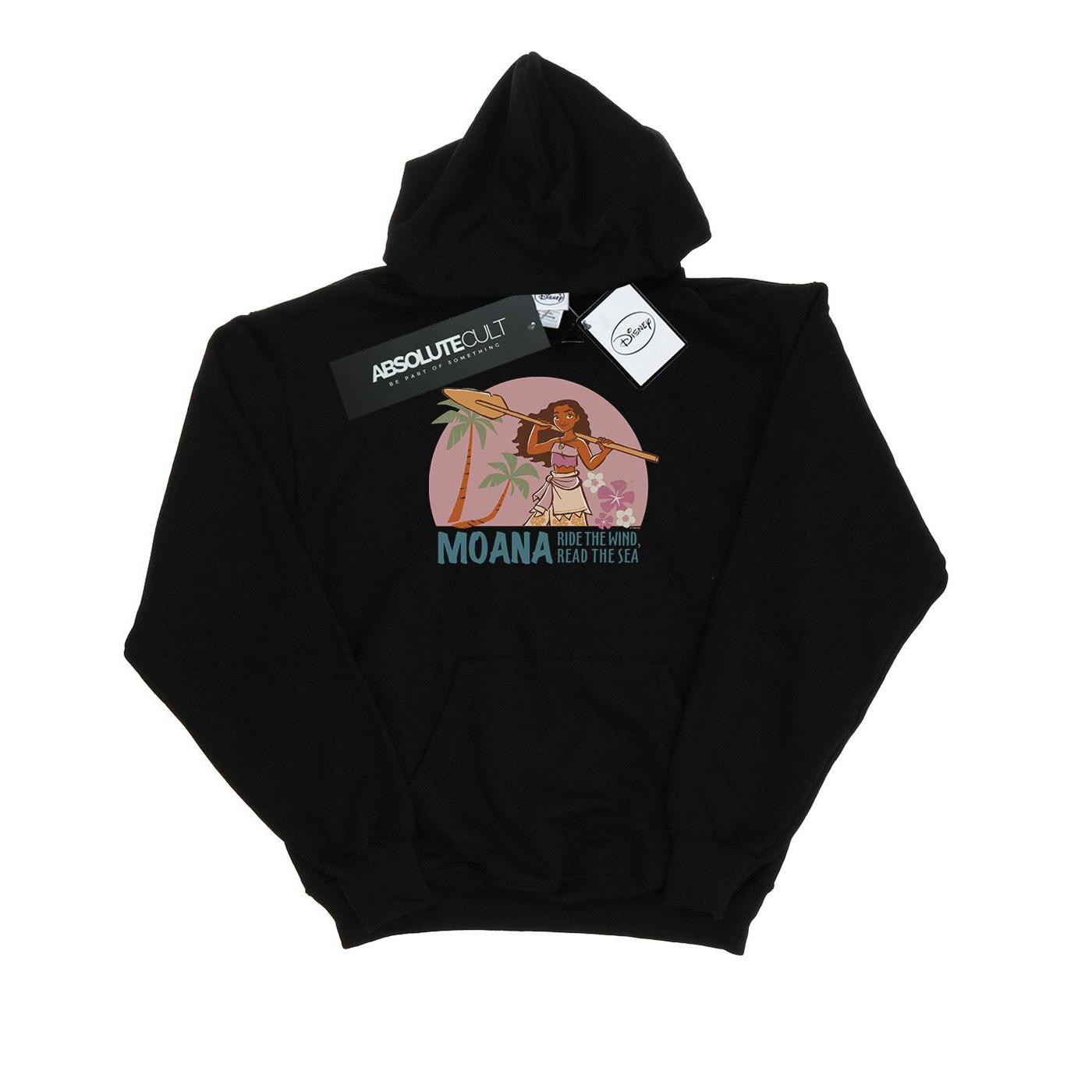 Disney Meisjes Moana Lees de zee Hoodie (Zwart)