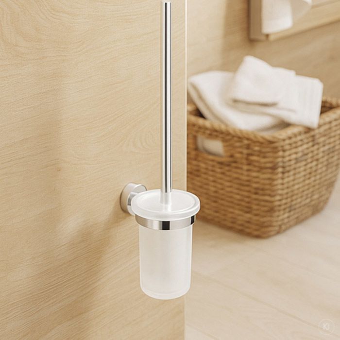 AquaCraft 100 WC-Bürstengarnitur zum Kleben 10060000-00 Wandmodell, mit Glas, chrom