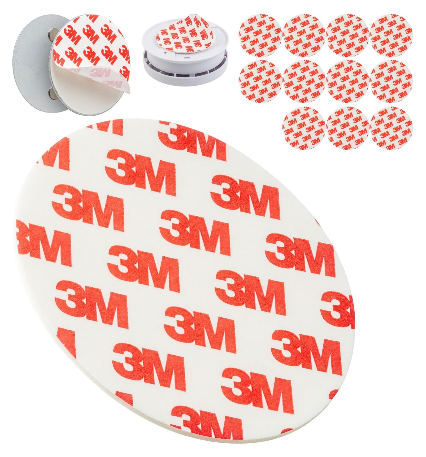 Selius Zelfklevende Pads voor Rookmelder Magnetische Houder, 12 Stuks