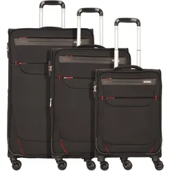 Worldpack Denver 4 Rollen Kofferset 3-teilig, Koffer, Schwarz