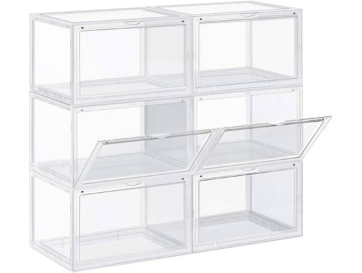 Schuhboxen Stapelbare Organizer Kunststoff Transparent