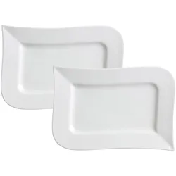 SERVIERPLATTEN Melodie weiß 26 x 17 cm 2er Set