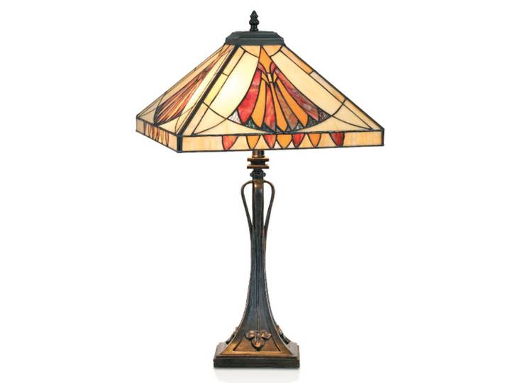 Artistar Tiffany Tischlampe Amalia, Multicolour, für Wohn- / Esszimmer, Metall, Tiffany
