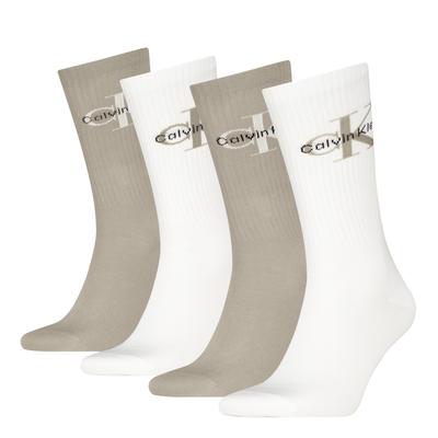 Socken CALVIN KLEIN, Herren, beige (beige, weiß), Obermaterial: 63% Baumwolle, 33% Polyamid, 4% Elasthan, Socken Socken