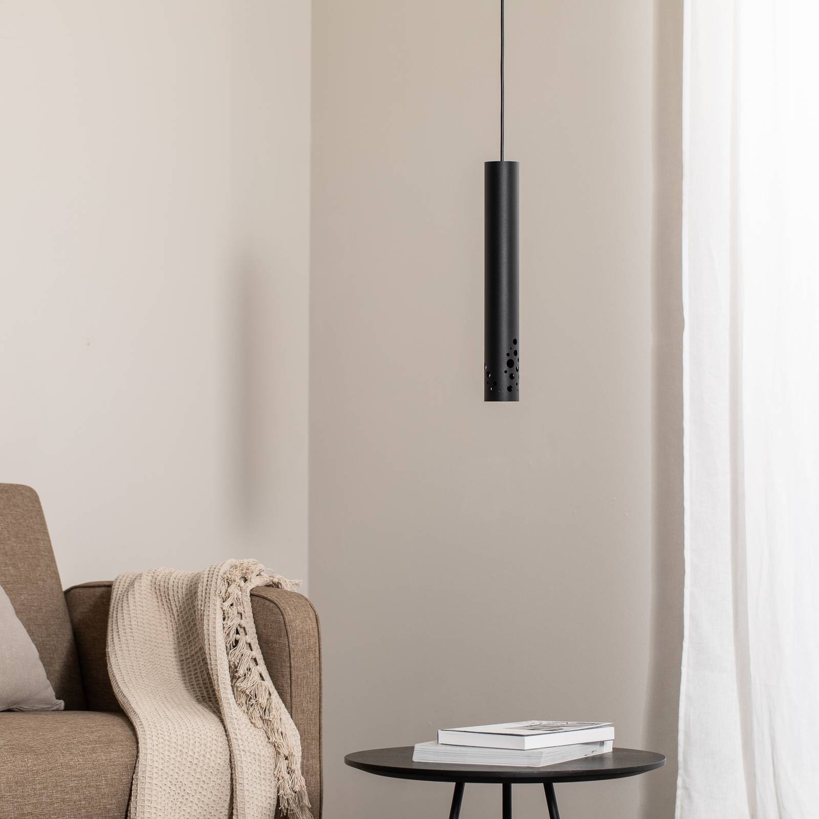 Hängelampe Tibia Luminex, dimmbar, schwarz, für Wohn- / Esszimmer, Metall, Pendelleuchte