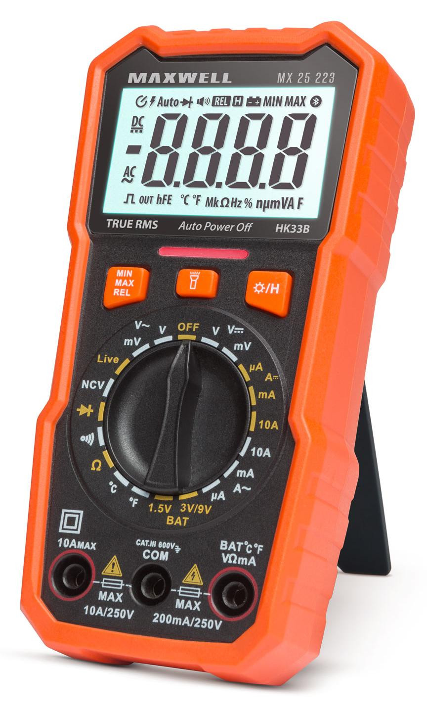 HomeShopXL Digitale multimeter met batterijtester, temperatuurmeting, werklamp en NCV-detectie - [25223]