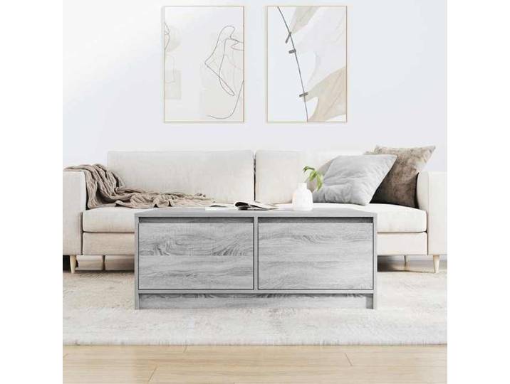 （Gris）1X Table basse table de salon table d'appoint avec tiroirs sonoma gris 100x100x40cm sfj15218742