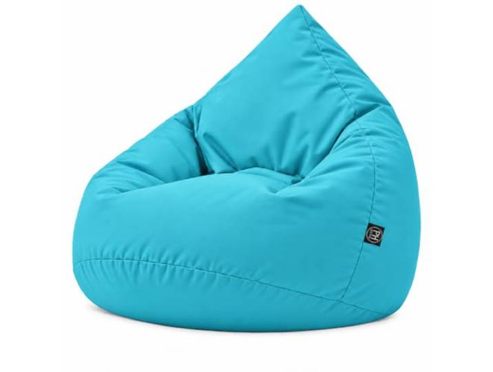 PATCH HOME Sitzsack Tropfenform – Beanbag - Mit Styropor-Füllung, Wasserabweisend, für Indoor & Outdoor, für Kinder und Erwachsene (Aqua, Jumbo)