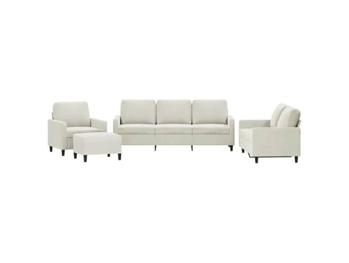 GHVBNMF 4-TLG. Sofagarnitur mit Kissen Samt Couch Set Creme Weiche Polsterecke mit Hocker und 6 Kissen für dein Wohnzimmer, sorgt für hohen Komfort beim Entspannen und Lesen.