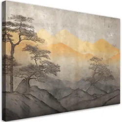 WANDBILD berglandschaft in gold
