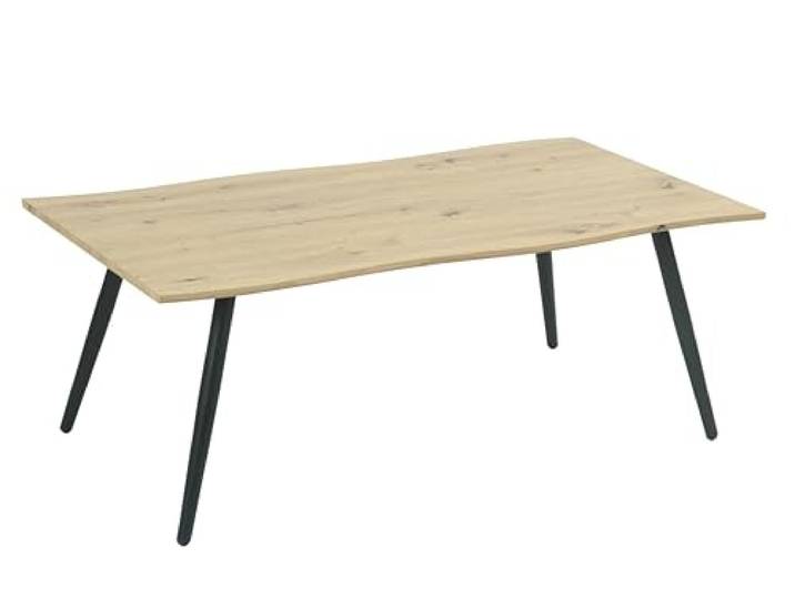 Hela Tische, Couchtisch Zagreb, Baumkantenoptik Artisan, Rundrohr-Metallfuß, Maß 110x60cm