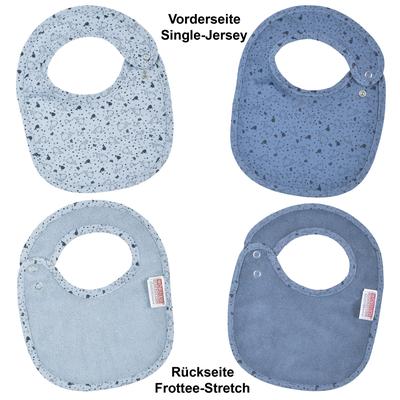 Lätzchen WÖRNER "Wal blau Druckknopflatz 22x29 cm", Baby, blau, Baumwolle, Materialmix, Lätzchen, mit Druckknöpfen, maschinenwaschbar, trocknergeeignet
