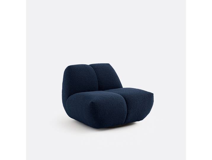 LA REDOUTE Fauteuil pivotant, bouclette épaisse, Nuria 1 Place Bleu