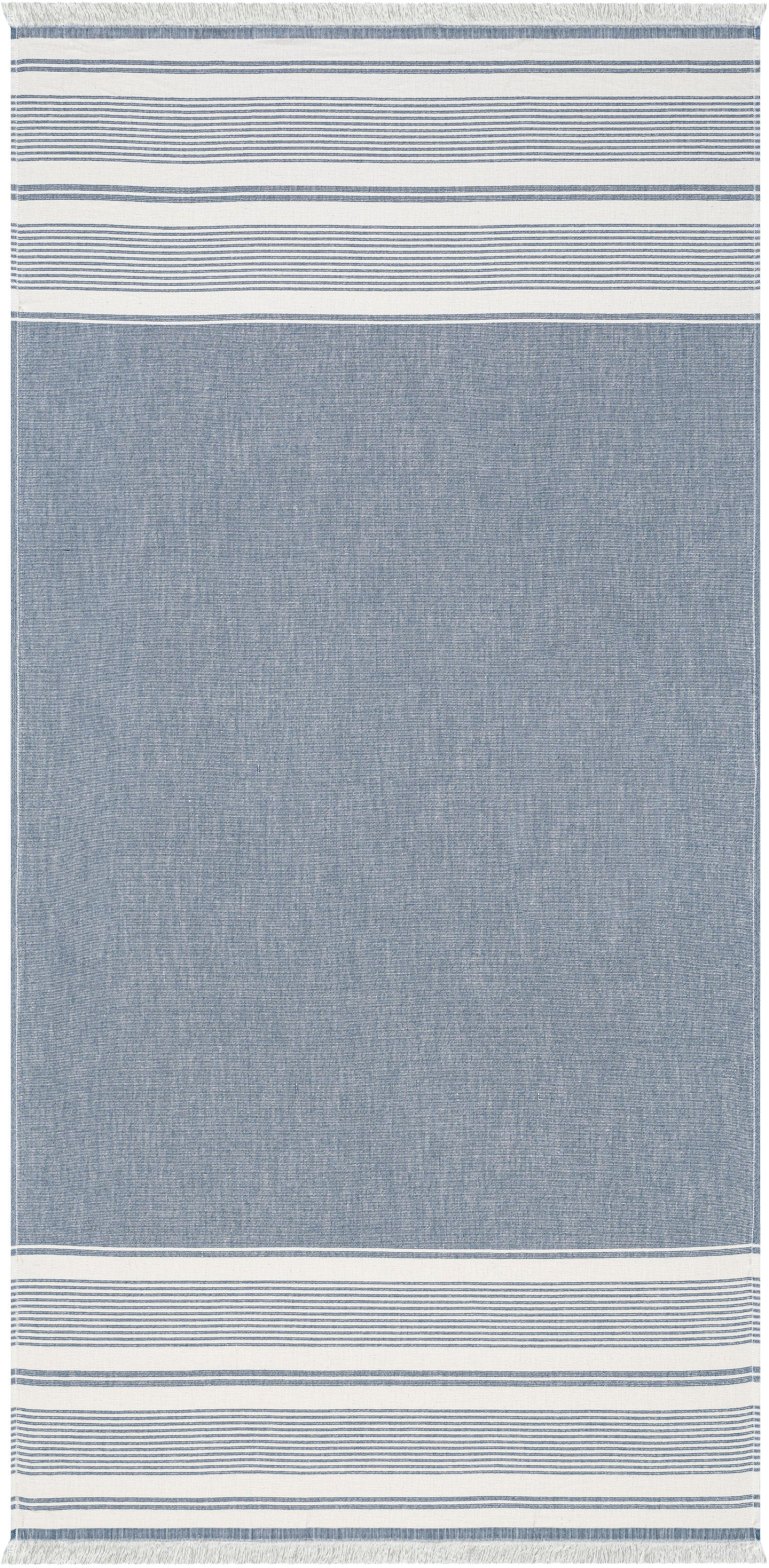 Strandtuch EGERIA "Pestemal", blau (dunkelblau), B:80cm L:180cm, gewebte Ware, Baumwolle, Handtücher, Strandtuch, 80x180 cm, mit Fransen dunkelblau B/L: 80cmx180cm, 1 Stk., gewebte Ware