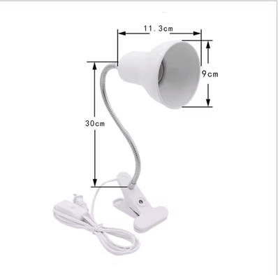 Inspire Curations E27 Clip On Desk Lamp Adjustable Gooseneck Reading Light no Light Bulb us Plug
