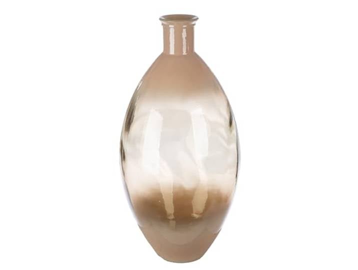 GILDE Vase Novelle en Verre bombé - Hauteur : 59 cm - Diamètre : 29 cm - Marron