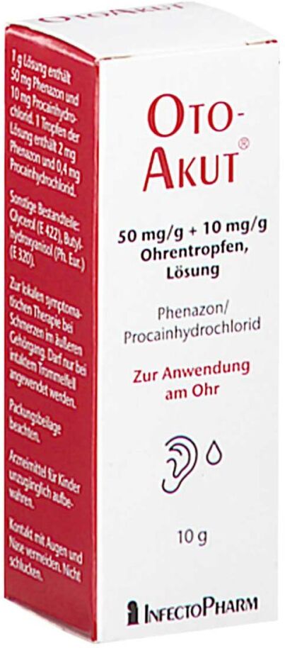 Otoakut 50 Mg/g + 10 Mg/g Ohrentropfen Lösung
