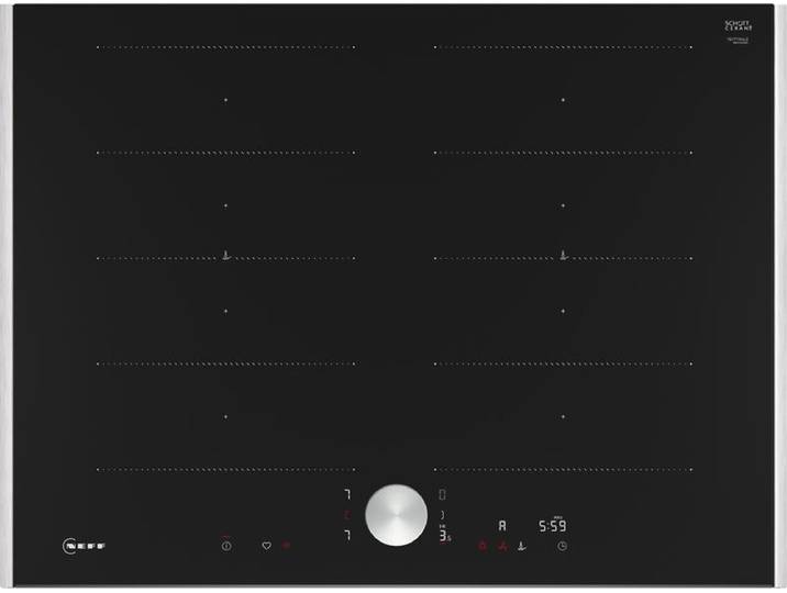Neff N 90, Induktionskochfeld, 70 cm, Schwarz, Mit Rahmen aufliegend, T67TTX4L0