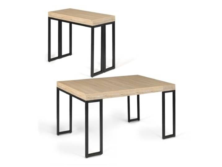 IDMarket - Ausziehbarer Konsolentisch Toronto 6 Personen 140 cm Industriedesign