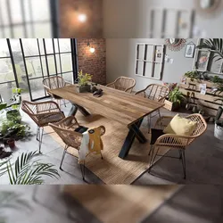 Möbilia Tisch 240x100 cm | Platte Fichte/Tanne | B 240 x T 100 x H 77 cm | natur