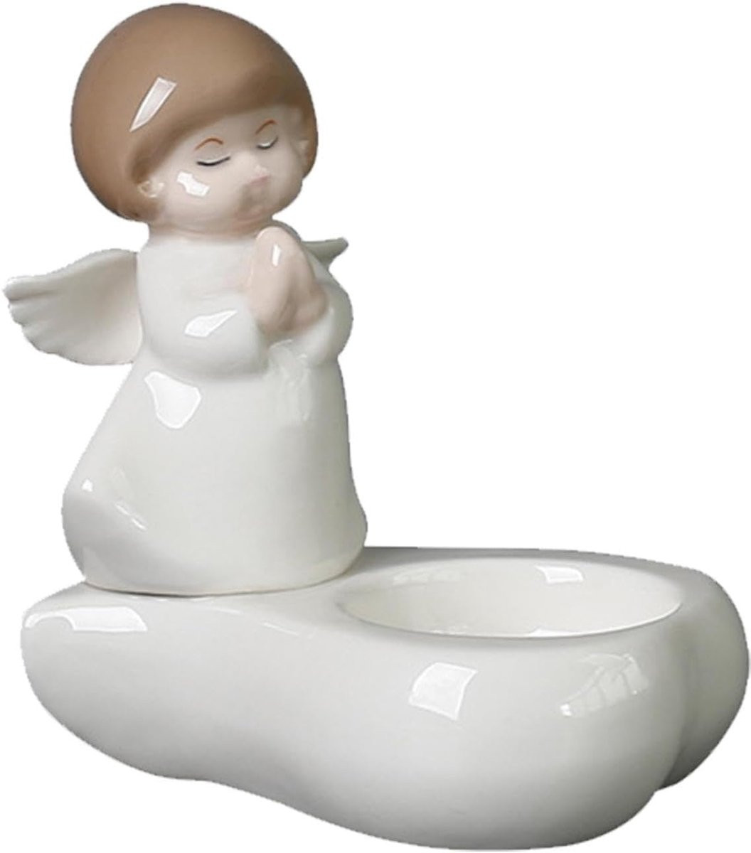 Engel Kandelaar Wit Keramiek 14,5 cm Lengte