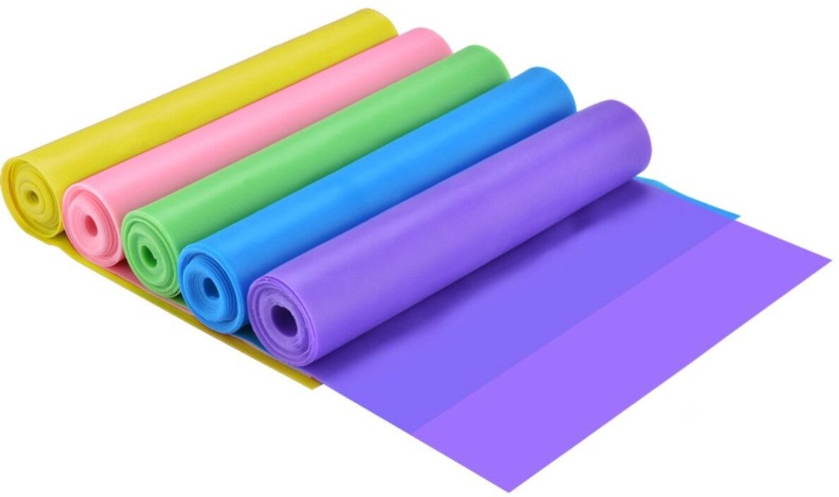 INF Yoga Widerstandsband 5er-Set - TPE Elastische Trainingsbänder, 1.5m/2m, Mehrfarbig 1,5 m