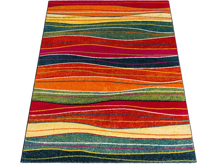 Teppich PACO HOME Canvas 773 , bunt (mehrfarbig), B:200cm H:16mm L:290cm, Polypropylen (PP), Teppiche, Teppich, Kurzflor, moderner Streifen, ideal im Wohnzimmer & Schlafzimmer