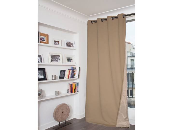 Rideau anti-ondes et occultant oeillets beige mc8220 130lx260h