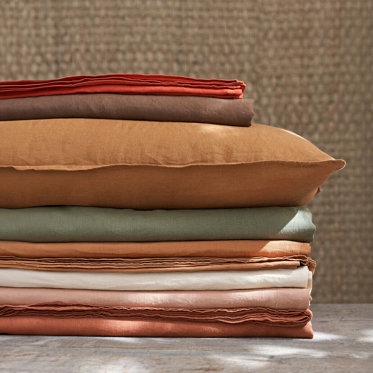 AM.PM Drap-housse pour surmatelas lin lavé, Elina